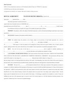 Free standard north carolina residential lease agreement