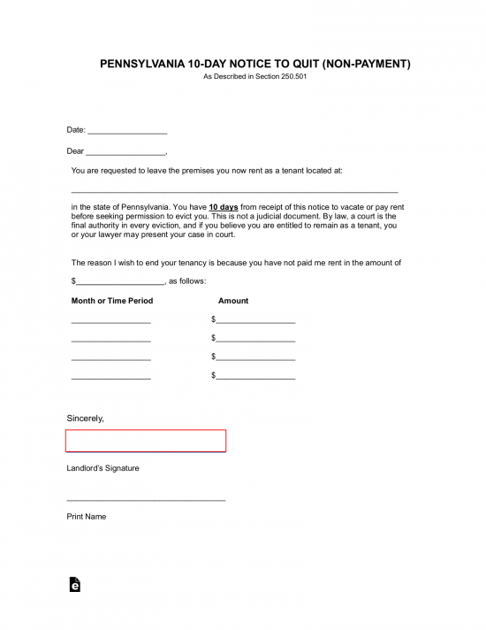 Gratis Pennsylvania Eviction Notice Forms Process And Laws PDF