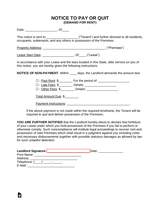 Texas Eviction Notice Template from eforms.com