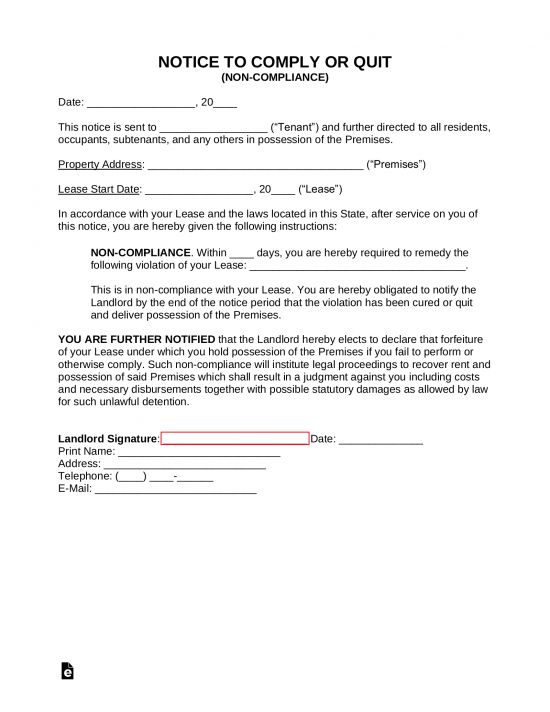 Free Eviction Notice Templates Notices To Quit Pdf Word Eforms Free Fillable Forms