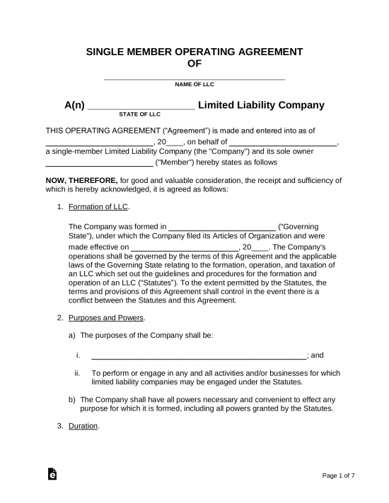 free-llc-operating-agreement-templates-2-pdf-word-eforms