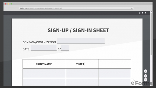 Sign Out Sheet Template Word from eforms.com
