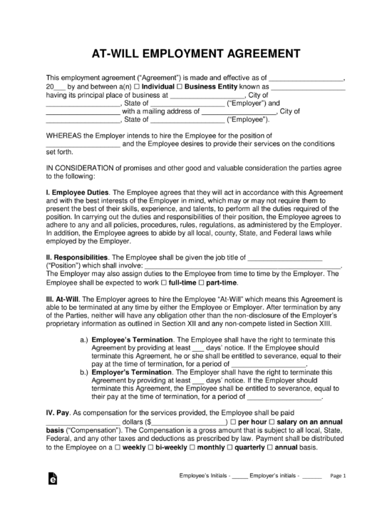 labor agreement template