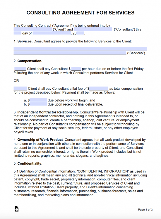 Marketing Services Agreement Template from eforms.com