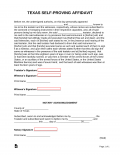 Free Texas Self Proving Affidavit Form Pdf Word Eforms