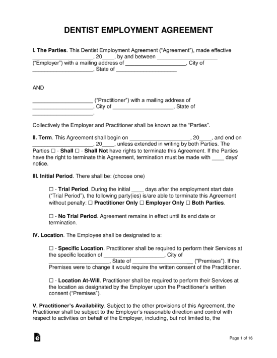 Free Employment Contract Templates - PDF