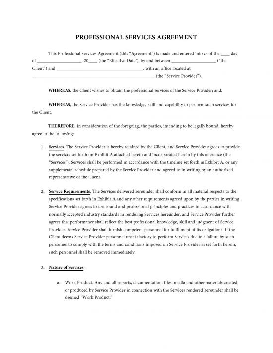 Free service contract template doc