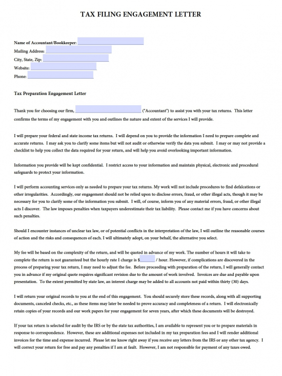 Cpa Engagement Letter For Consulting Services from eforms.com