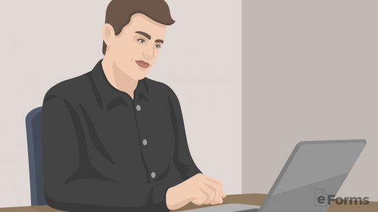 homeowner typing listing amendment on laptop