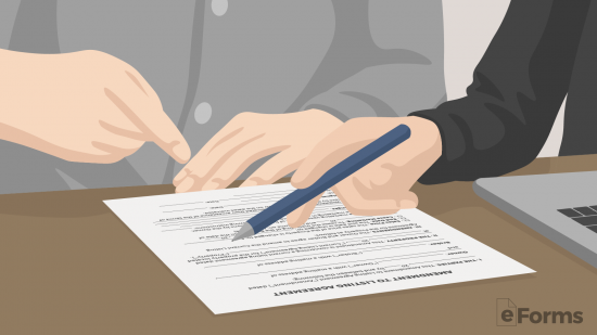 broker showing homeowner where to sign on agreement