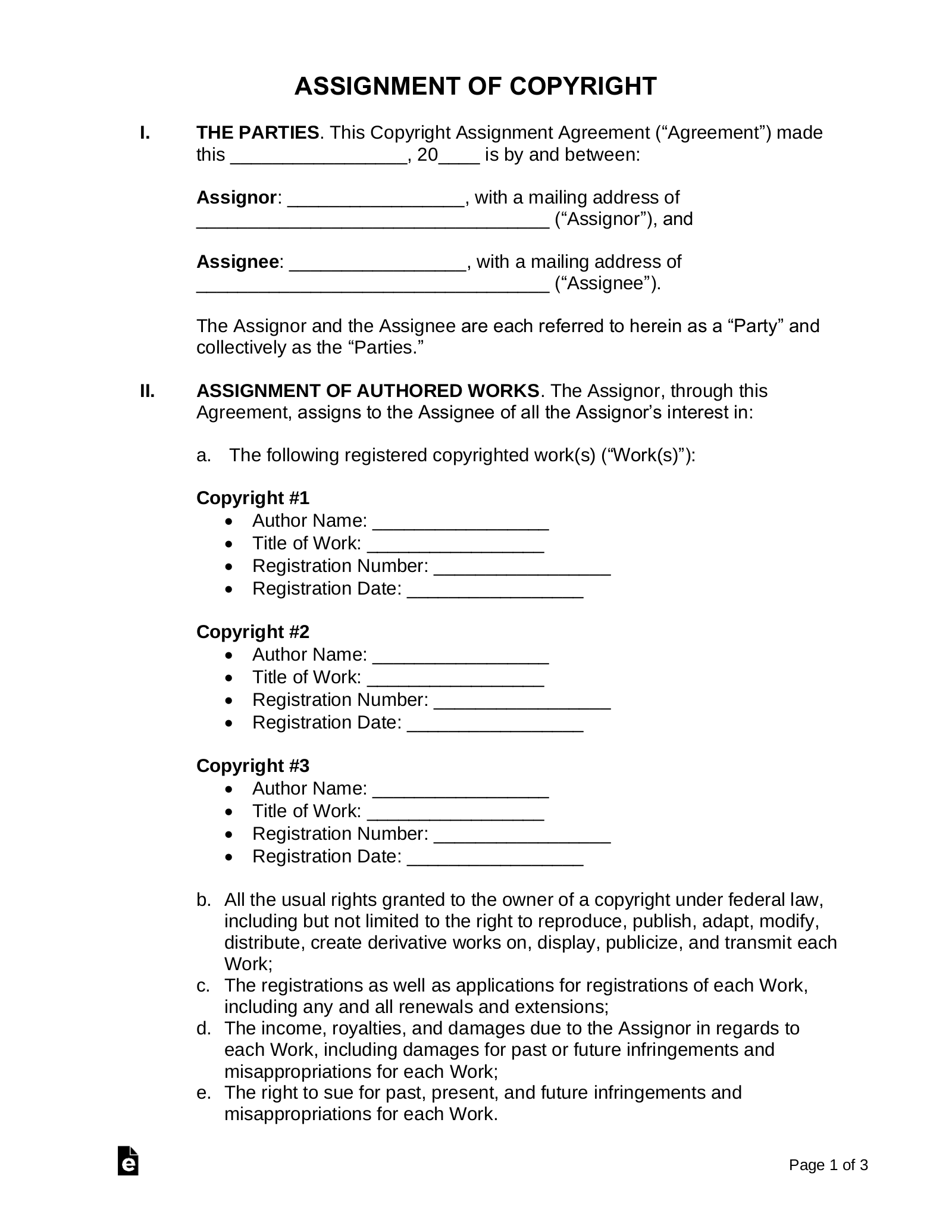 assignment agreement template