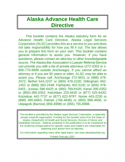Alaska Advance Health Care Directive Form