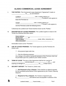 Alaska Commercial Lease Agreement Template