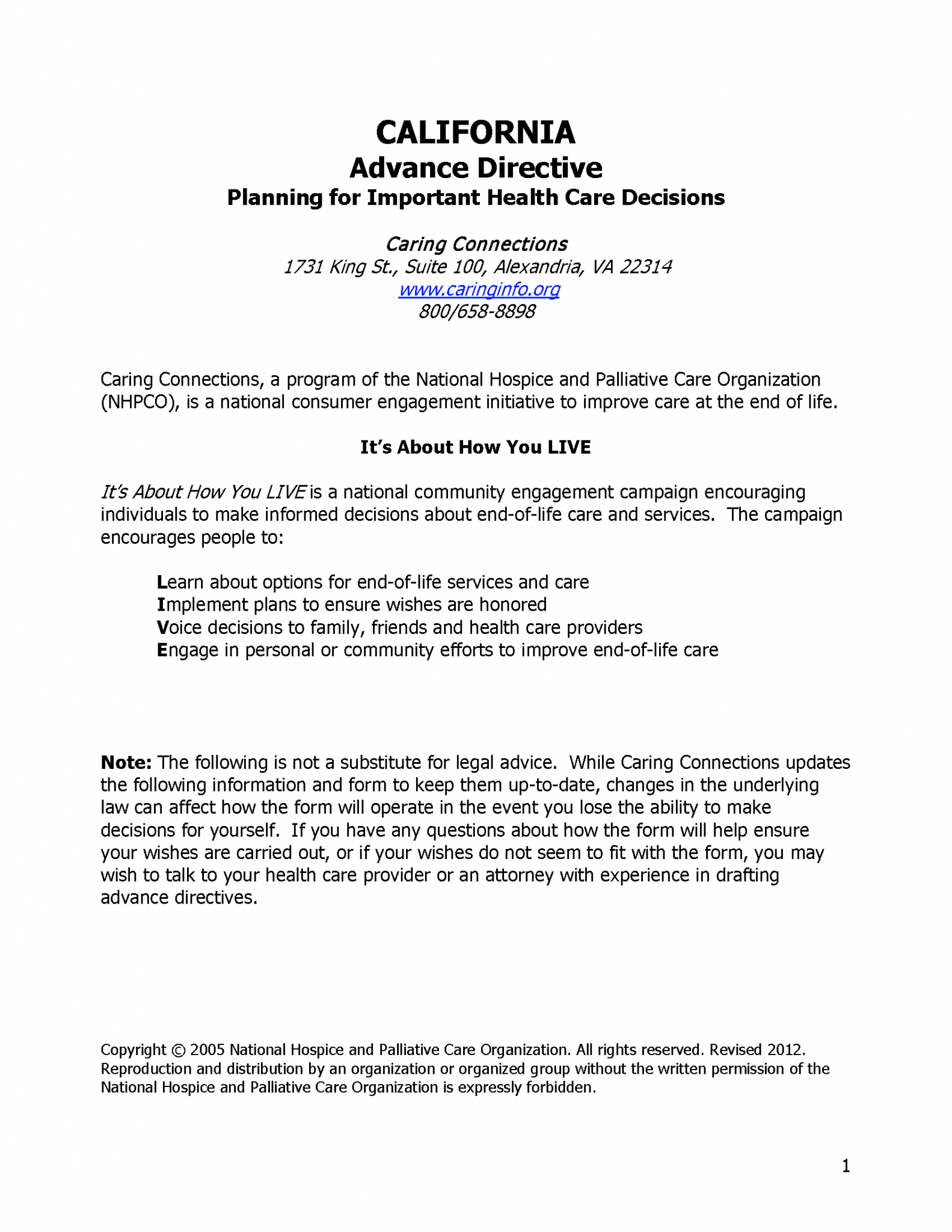 Free California Advance Directive Form Template PDF Word eForms