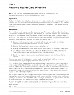 Free California Advance Directive Form Template - PDF | Word – eForms