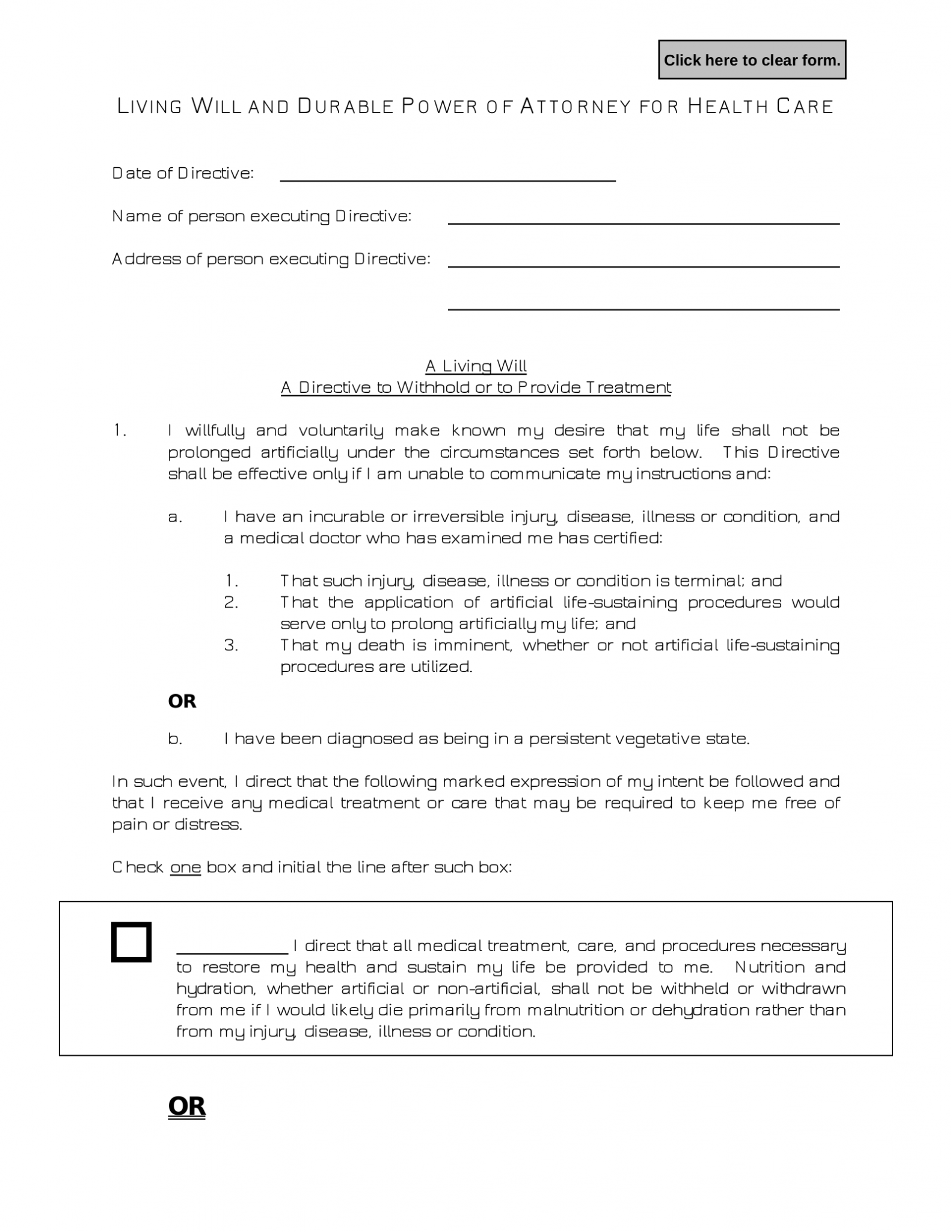 Free Idaho Advance Directive Form Template - PDF | Word – eForms