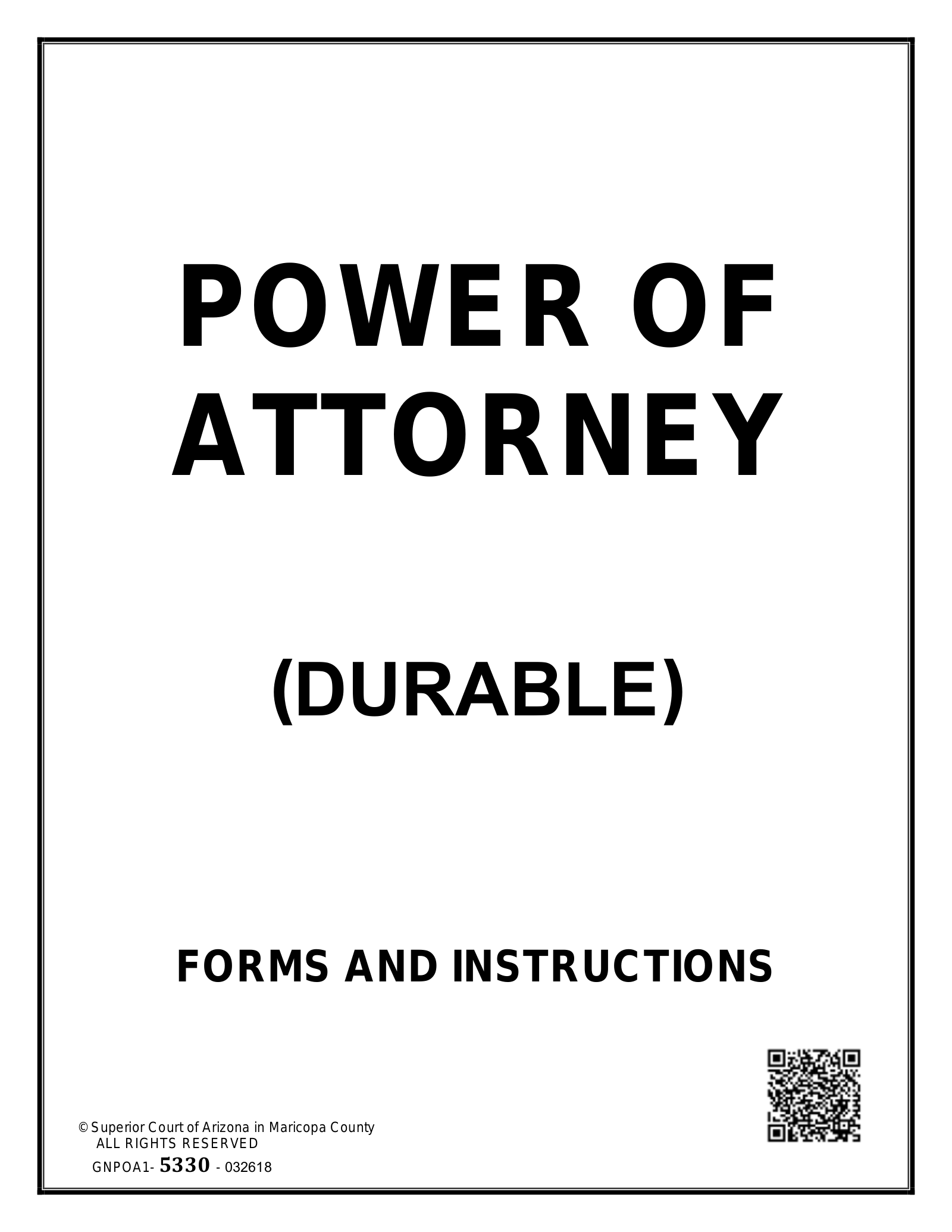 Arizona Durable (Financial) Power of Attorney Form