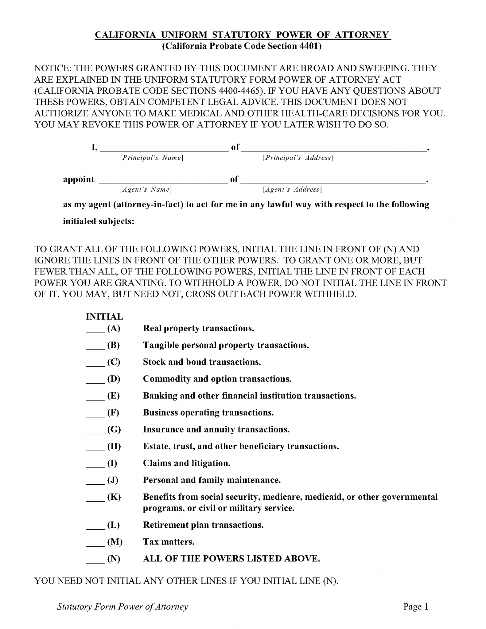 Free California Advance Directive Form PDF Word eForms