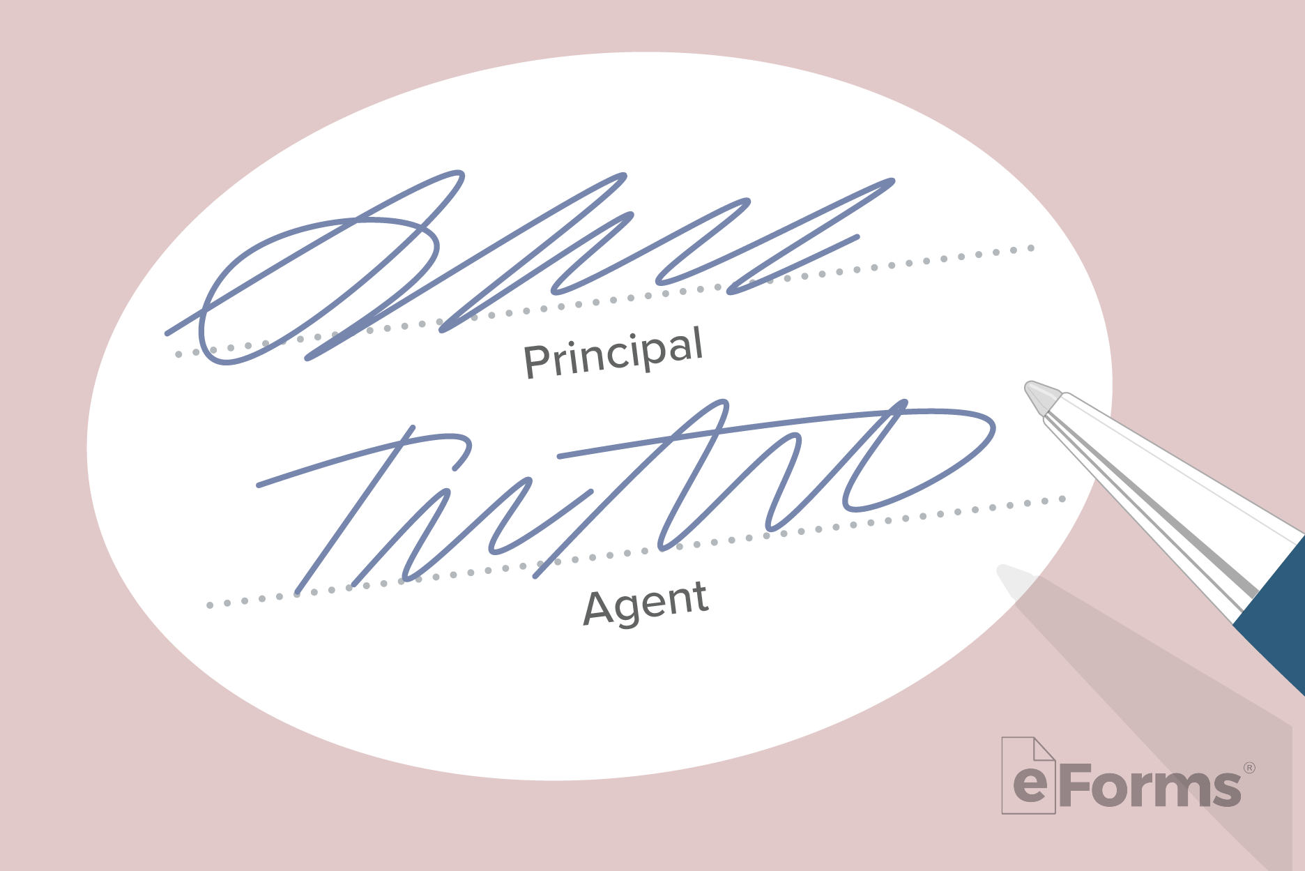 Close up of a pair of signatures.
