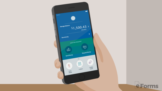 landlord's phone showing deposit in bank app