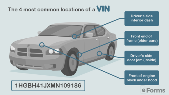 VIN locations on car
