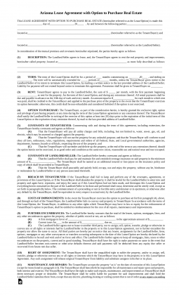 Arizona Rent-to-Own Lease Agreement