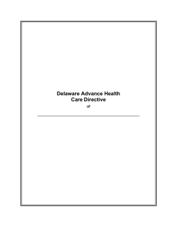 Delaware Advance Health Care Directive Form