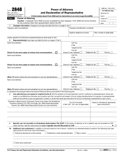 Delaware Tax Power of Attorney (Form 2848)