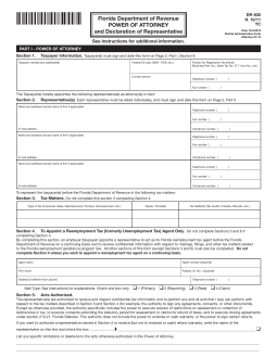 Florida Tax Power of Attorney Form (DR-835)