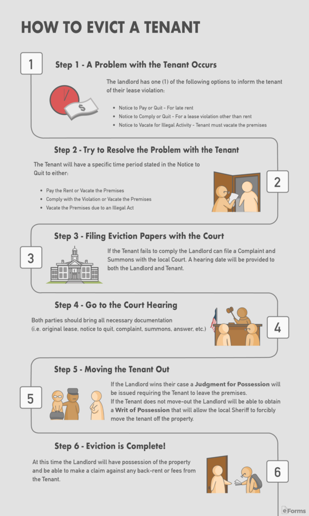 how to evict a tenant infographic