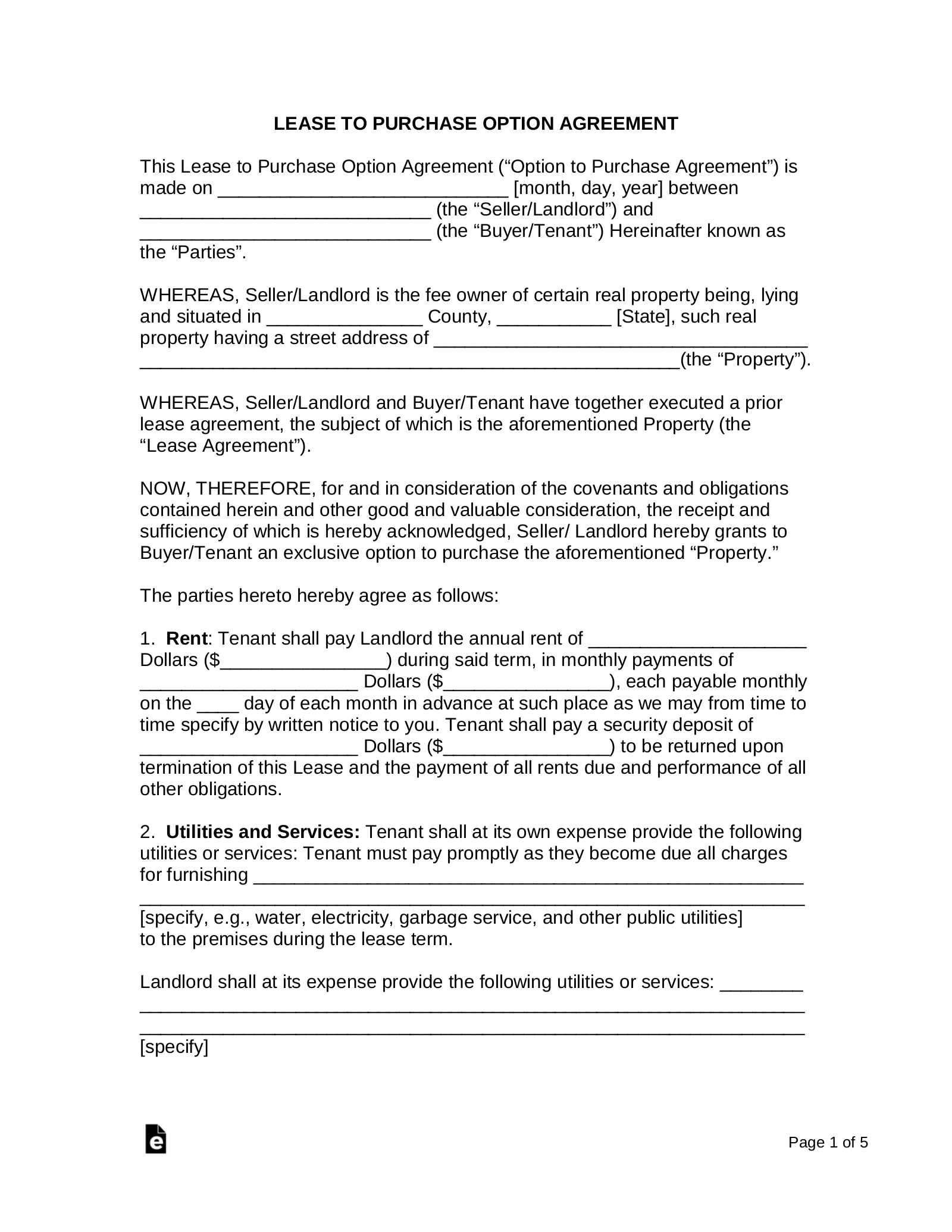 Rent-to-Own Lease Agreement