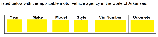 arkansas power of attorney for vehicle transactions