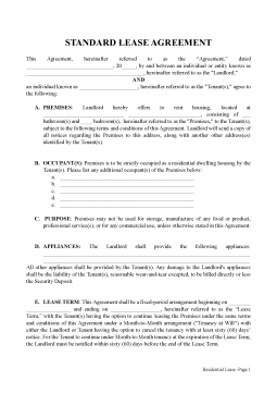 Free Maryland Standard Residential Lease Agreement - PDF | Word – eForms