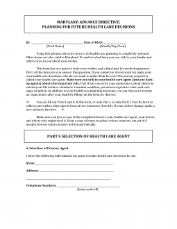 Free Maryland Advance Directive Form - PDF | Word – EForms