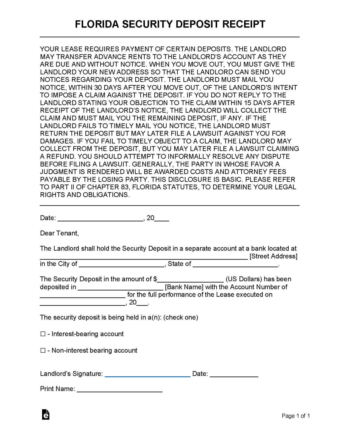 Free Florida Lease Agreement Templates (9) - PDF | Word – eForms