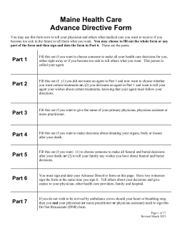 Maine Health Care Advance Directive