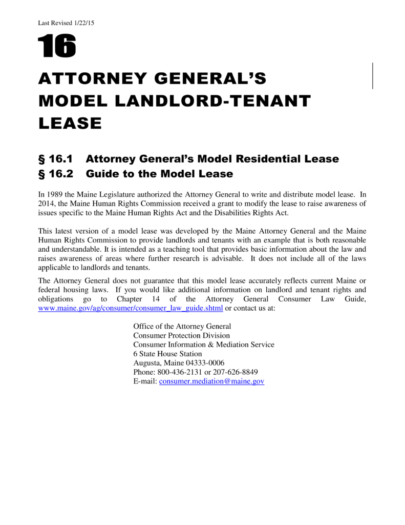 Free Maine Standard Residential Lease Agreement Template ...