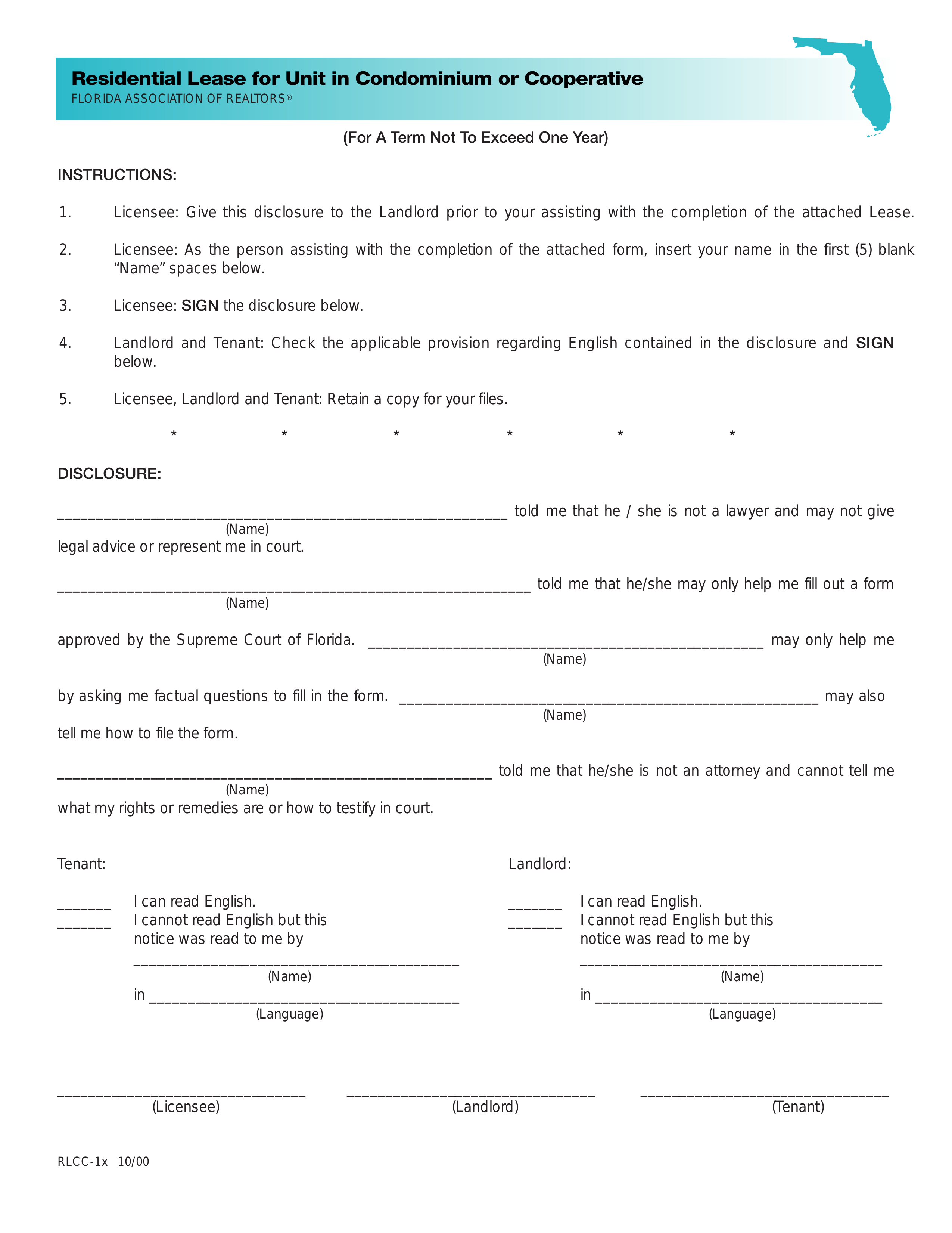 Printable Florida Lease Agreement Template Classles Democracy