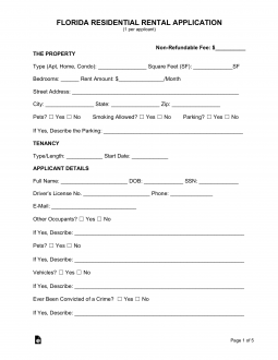Florida Rental Application Form