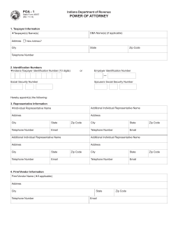 Indiana Tax Power of Attorney (Form 49357)