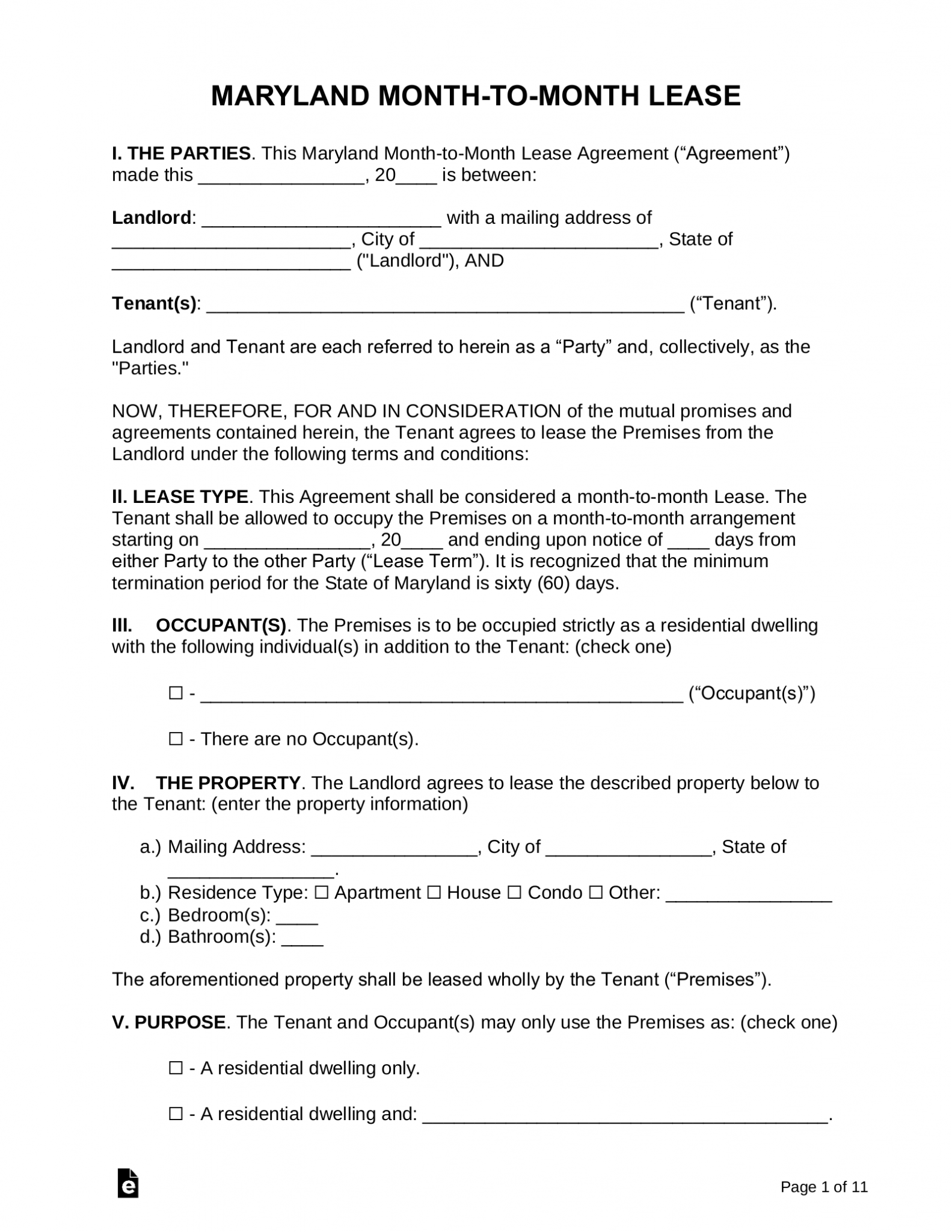 free-maryland-month-to-month-rental-agreement-pdf-word-eforms