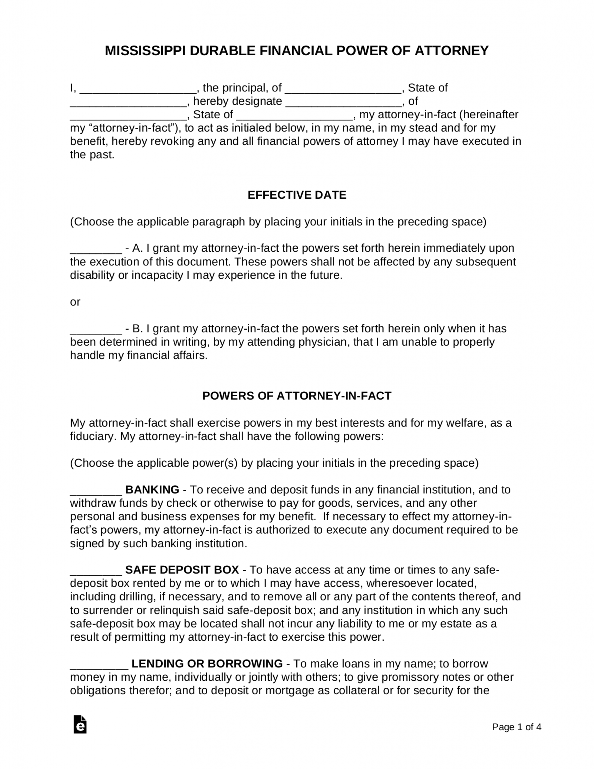 Free Mississippi Last Will and Testament Template - PDF | Word – eForms