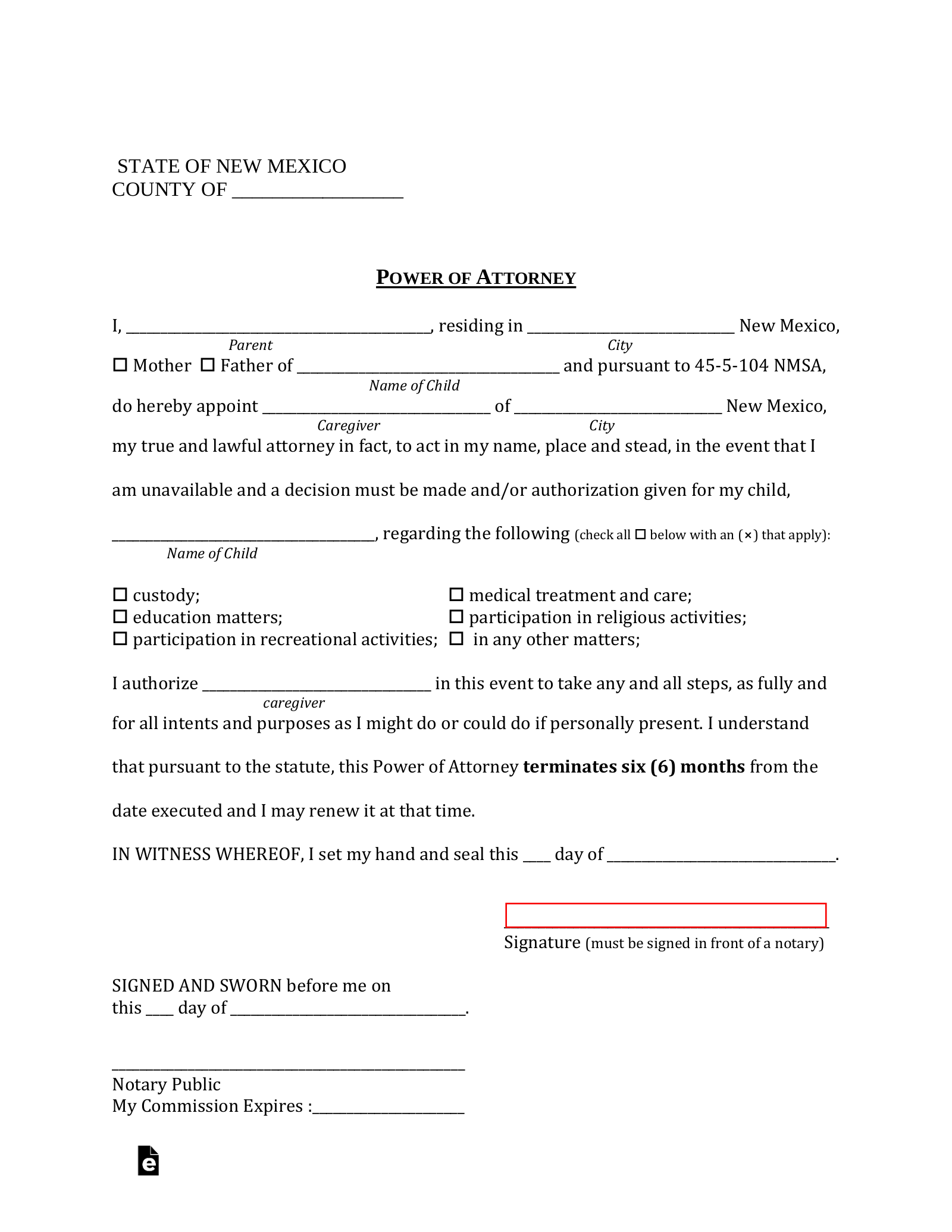 Free Printable Medical Power Of Attorney Form New Mexico Printable Forms Free Online 2000