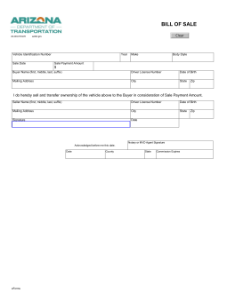 Arizona Motor Vehicle Bill of Sale | ADOT Form 48-2004