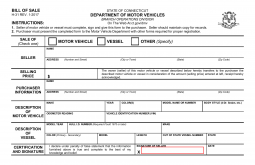 Connecticut Vehicle/Vessel Bill of Sale | Form H-31