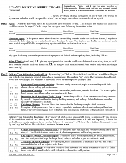 Tennessee Advance Directive Form