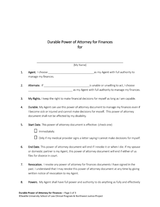 Free Washington Power of Attorney Forms (9 Types) - PDF – eForms