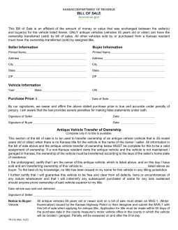 free kansas bill of sale forms pdf eforms