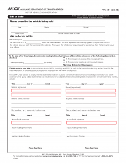 Maryland Bill of Sale Forms (4)
