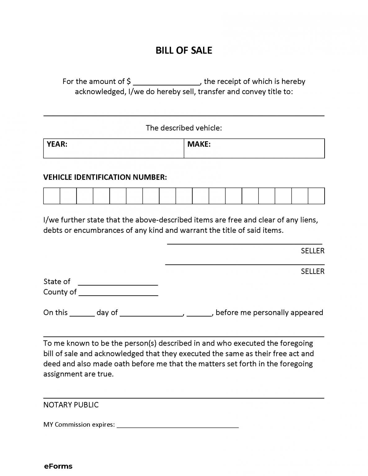 Free Wyoming Motor Vehicle Bill of Sale Forms - PDF | Word – eForms